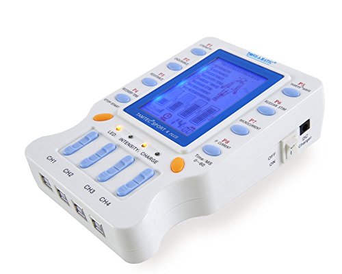 Electronic Muscle Stimulator – TAMTEC SPORT 4 TENS EMS Unit – Microcurrent, Interferential IFC, Russian Stim, ARP Recovery – Pain Relief, Muscle Building & Toning – Portable 4-Ch Electrotherapy Device