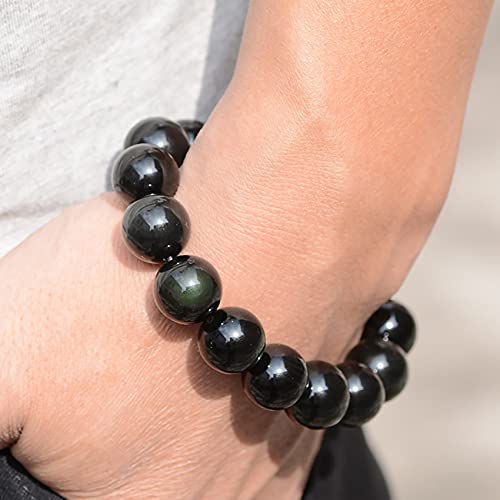 Bracelet obsidienne noire, accessoire bien-être pour vos séances de méditation - 6