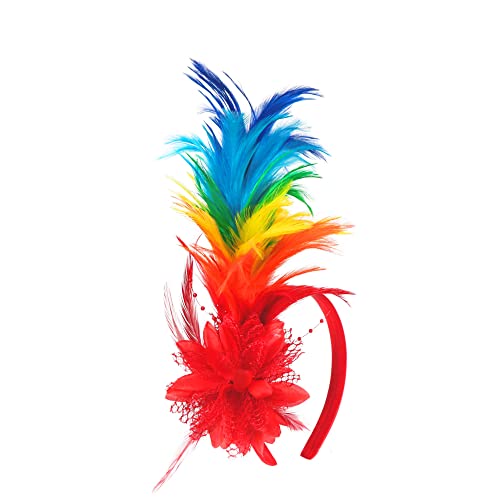 FELIZHOUSE Women's Feather Fascinator Headband - Perfect for 20's & 50's Themed Events, Weddings, and Kentucky Derby Parties
