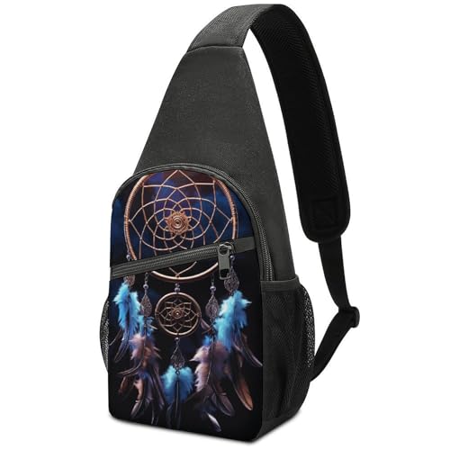 Bolso bandolera pequeño para mujer y hombre con atrapasueños miniatura 1