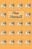  Mops Notizbuch: Journal für Notizen in hellorange mit Mops-Muster - 6 x 9 (ca. A5)