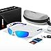RIVBOS Polarized Sports Sunglasses Driving Sun Glasses Shades for Men Women for Cycling Baseball Running RB833-White&Blue