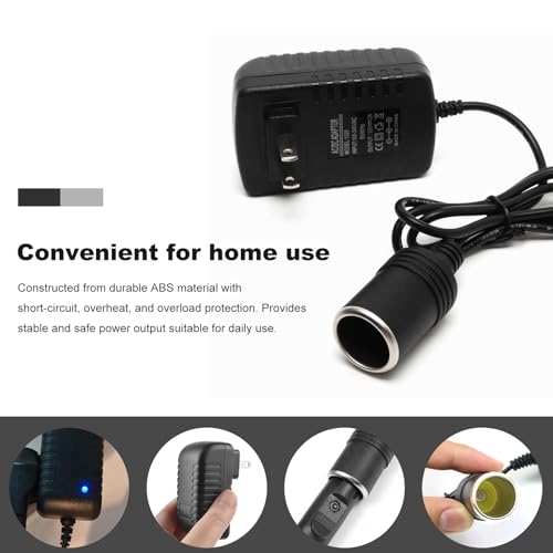 Rdxcv AC to DC Converter, 100-240V to 12V AC/DC Vehicle Power Supply Transformer, 2A 24W Cigarette Lighter Socket Power Supply Adapter for Vehicle Electronic Devices, Car Accessories - Thumbnail 3