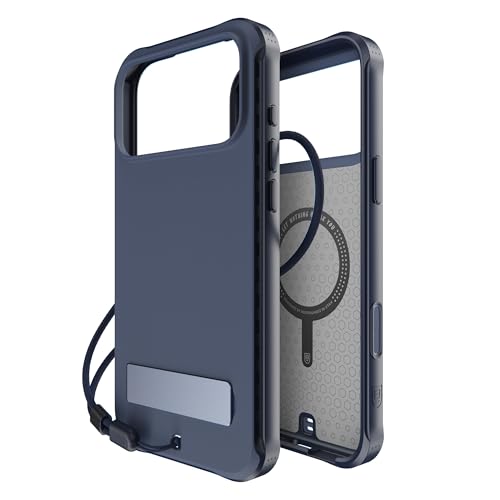 BodyGuardz Performance Pro Compatible with iPhone 17 Pro Max Case - Shockproof 18FT Drop Rating - Compatible with MagSafe - Temperature Regulating Technology - Kickstand (Navy Blue)
