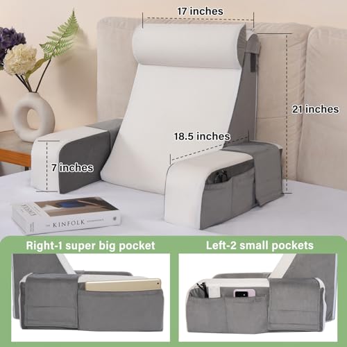 Vekkia Almofadas de leitura para sentar na cama adulto, travesseiro de costas para sentar, cadeira d