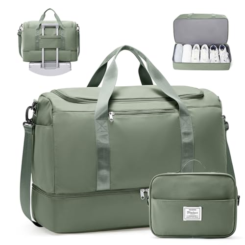 Travel Duffle Bag with Shoe Compartment, XL Weekender Bags for Women by ONXTHIN - Used condition - US$24.58