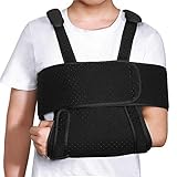 Unizooke Arm Sling Shoulder Immobilizer, Adjustable Forearm and Elbow Support, Fits Left and Right Hand, Men Women (L)