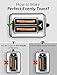Holife Toaster 2 Slice, Stainless Steel Toaster Bagel Toaster with Digital Display, 6 Shade Settings, Bagel/Defrost/Cancel/Reheat Function, 1.5 inch Extra Wide Slot, 900W
