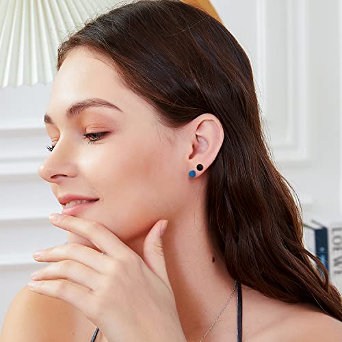 Pack Of Titanium Screw Flat Back Dot Disc Earrings For Women Men 18G 18K Gold Plated Surgical Stainless Steel Studs Plugs Rainbow Hypoallergenic For Sensitive Ear Barbell Helix Body Piercing Post #TOP6