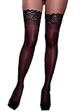 Dreamgirl Plus Size Hosiery Lingerie Stay Up Lace Top Sheer Thigh High