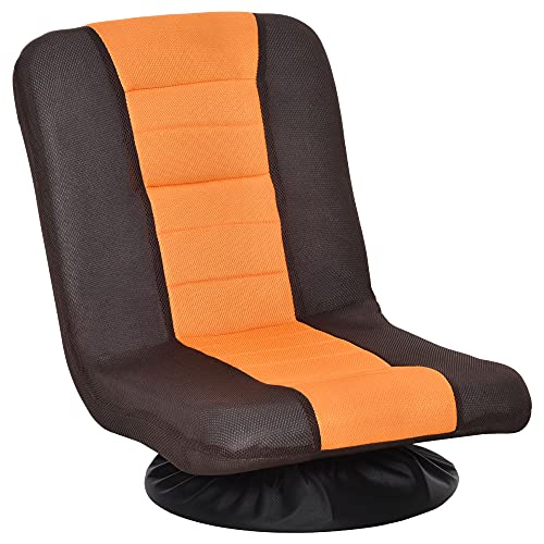 Homcom 360 Degree Swivel Video Gaming Chair, Folding Floor Sofa 5-Position Adjustable Lazy Chair, Orange #TOP16
