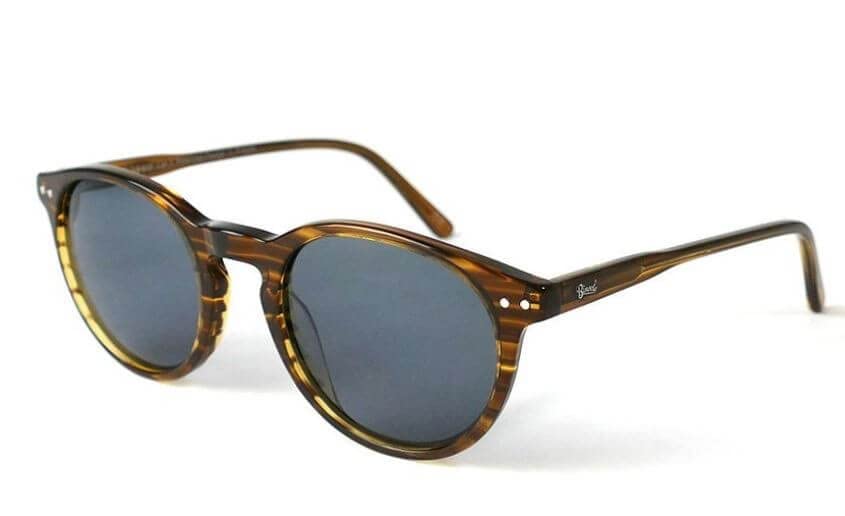 Lunettes de soleil California écaille bois et verres gris protecteurs