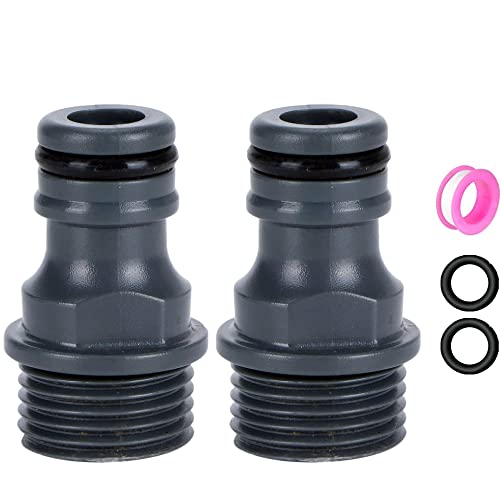 CZSYZCZS 2 Pack Garden Hose Tap Connector,1/2 inch Male Threaded Connector for Pipe1/2'' BSP Watering Fittings Faucet Adapter Quick (ABS 1/2 Thread)