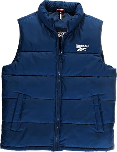 Listado de Chalecos para Hombre los 10 mejores. 43 Reebok - Chaleco acolchado para hombre, con cierre completa, peso medio, grueso, sin mangas, para hombre, chaleco acolchado para invierno, Azul (Batik Blue), Large
