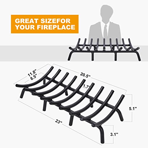 Fire Pit Grate - 23 Inch Fireplace Grate 3/4" Heavy Duty Firewood Stove Log Holder Rack Grates Solid Round Steel Indoor Outdoor Camping Chimney Hearth Wood Burning Fireplace Accessories Tools by MYFIREPLACEDIRECT - Image 4