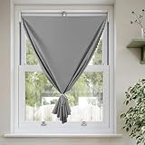 LIUZHUJ Cortinas Opacas, Autoadhesivo Cortinas Salon, Ancho 0,7 m Alto 1,5 m, Fácil Instalación Stores Ventanas Sin Taladrar, Gris, para Dormitorios, Cocinas, Balcones