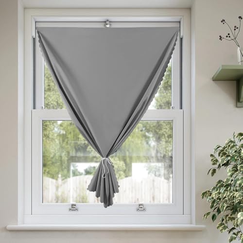 LIUZHUJ Rideau Occultant, Autocollant Rideau Opaque, Largeur 0,7 M Hauteur 1,5 M, Installation Facile Rideau Scratch, Gris, pour Chambres, Cuisines, Balcons