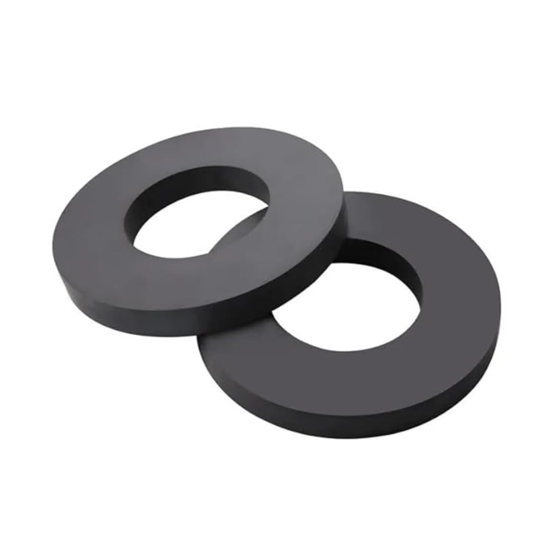 Pullox Ferrite Ring Magnets 72mm X 32MM X 13MM Rings, Hollow Black and Grey Grade 12 Heavy Duty Ceramic Magnets for Industry Science,Crafts and Hobbies - [2PCS]