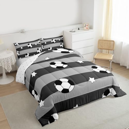 Image of Feelyou Soccer Comforter Set Twin Size Boys Girls Teens