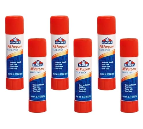 Elmers Jumbo Washable Disappearing School Glue Sticks, 0.77 Ounce Purple Glue Stick (Pack of 6)