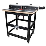 Infinity Tools Essential Router Table Package RTP-102 with Mast-R-Lift II (02120) — Heavy-Duty Birch Ply Core Table, Pro Aluminum Fence, Adjustable Steel Stand