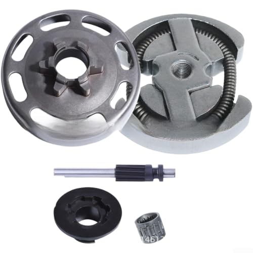 DAZZLEEX Coupe d'embrayage pour tronçonneuse avec pompe à huile à 6 ou 7 dents et rouleau à aiguilles pour modèles H435 H435H H440, pièce de rechange argentée (D)