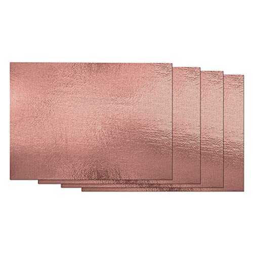 Ekobla Rose Gold Placemat Non-Slip Cotton Linen Washable Place Mats Vintage Pink Glitter Shiny Sparkle Texture For Dining Table Kitchen Heat Resistant Table Mats, Set Of 4 #TOP5