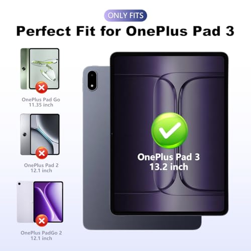 Image of ZORBES Cover for OnePlus Pad 3 13.2 inch 2025, Multi Angle Origami Case Slim PU Front Cover for Vertical & Horizontal Viewing, Acrylic Protective Tablet Cover with Pen Holder