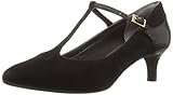 Rockport Women's Total Motion Kalila T-Strap Dress Pump, Black Kid Suede, 10.5 M