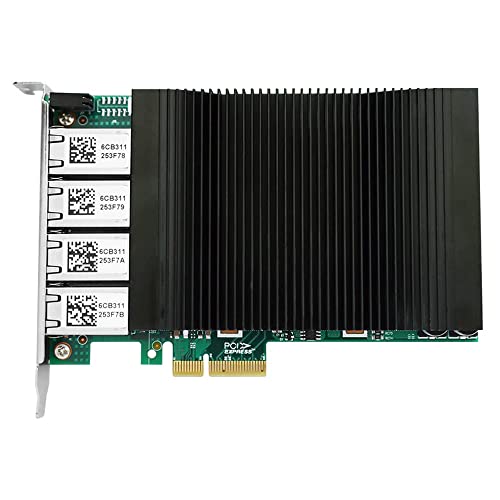 NIC Gigabit para Intel I350AM4 Chip Quad RJ45 PoE Ethernet Server Converged Network Adapter I350-T4, PCI Express 2.1 x4, Power Over Ethernet, Tarjeta de Interfaz miniatura 2