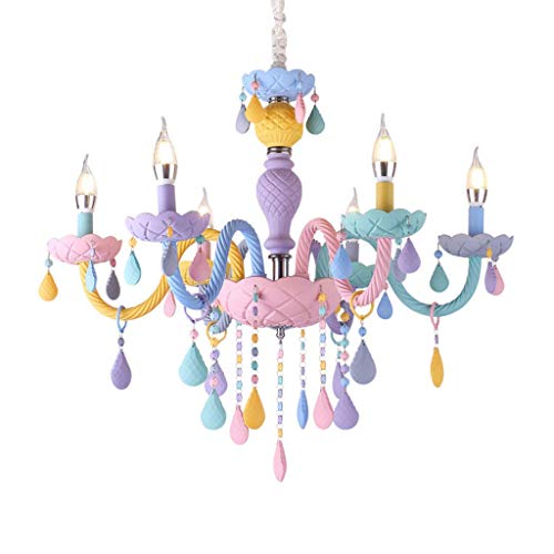 Preisvergleich Produktbild Gesundheit Kronleuchter-Kristall Kronleuchter Amerikanischen Kinderzimmer Mädchen Prinzessin Schlafzimmer Bunte Kerze Deckenleuchte Haushaltsbeleuchtung (Größe: 6 Köpfe)
