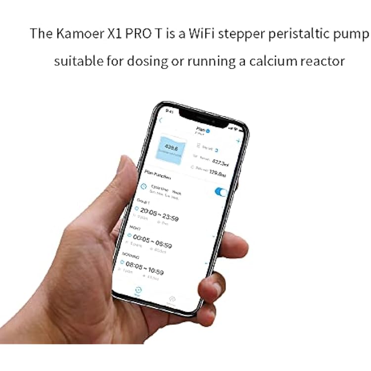 Kamoer X1 PRO-T 70ml/min small programmable auto aquarium dosing pump 12V calcium pump Wifi control low flow stepper motor adjustable peristaltic pump