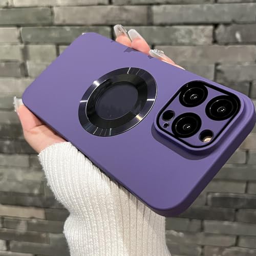 Coque magnétique iPhone 15 Pro Max violette antichoc avec film caméra ultra résistant