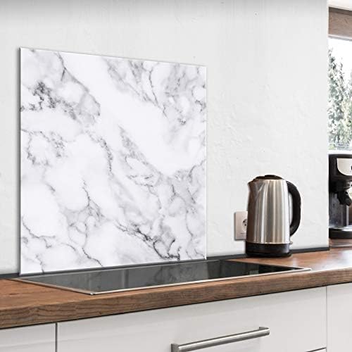 murando Glass Splashback for Kitchen 60x60 cm / 24"x24" Backsplash Cooker Protector Tempered Glass Decorative Wall Art Panel Heat Resistant Graphic Grey Gray f-A-10140-aq-a