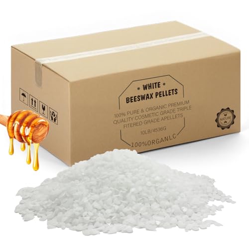 White Beeswax Pellets 2LB, 100% Organic Beeswax, Beeswax for Candle Making, Body, Skin Care DIY, Lip Balm and Soap Making Supplies