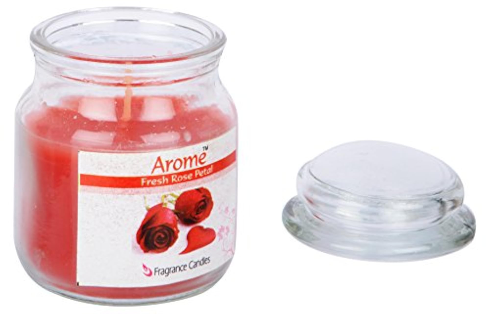 Wax Rose Scented Pillar Candle, Red, 4x6 cm