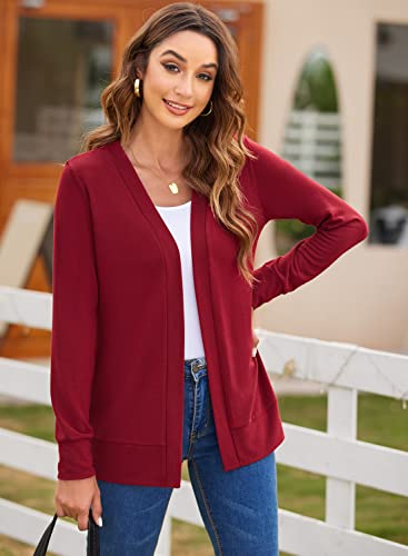 Image of Womens Casual Lightweight Long Sleeve Cardigan Flowy Soft Open Front Knit Cardigan Sweaters