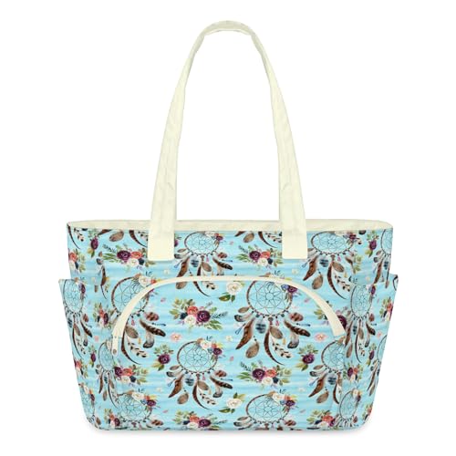 Sac fourre-tout matelassé grand format cabas de voyage et sport à motif attrape-rêves