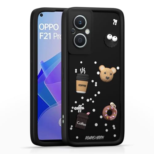 Image of Bintage Cute Fun Ball | Taddy Cartoon 3D Smiley Coffee Cup | Milk Donut | Full Camera Protection Back Cover Compatible for OnePlus N20 5G - Black
