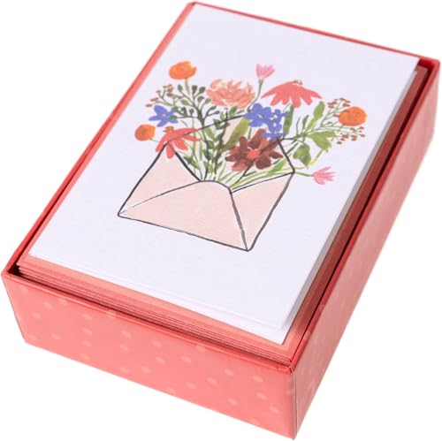 Image of Graphique Flower Envelope Cards | Pack of 16 Cards with Envelopes | Blank Inside | All Occasion Greetings | Family and Friends | Boxed Set | 3.25 inch x 4.75 inch