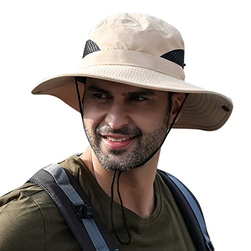 Henniu Chapéu de sol aba larga proteção UV chapéu dobrável para pesca caminhadas acampamento