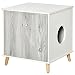 PawHut Katzenschrank für Katzentoilette Katzenklo Katzenhaus Katzenbett mit Türen Ausziehplatte 60 x 55 x 62,5 cm