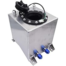 2.5 Gallon Universal Fuel Cell Tank Aluminum Polished Race Street Drift Strip 9.5L Fuel Cell Tank with Level Sender Black/Silver