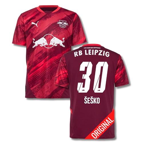 PUMA Original RB Leipzig Trikot Kinder [Away 24/25] Offizielles Leipzig Trikot [Šeško 30] Sportbekleidung Fussball Geschenke Jungen Mädchen Fußball Fanartikel Kinder I Gr. 140