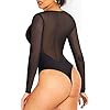 Irisnaya-Shapewear-Bodysuit-Women-Long-Sleeve-Classy-Top-Basic-T-Shirt-Leotard-Waist-Trainer-Body-Shaper-Turtleneck-Bodycon Irisnaya Shapewear Bodysuit Women Long Sleeve Classy Top Basic T-Shirt Leotard Waist Trainer Body Shaper Turtleneck Bodycon (Large, Black)