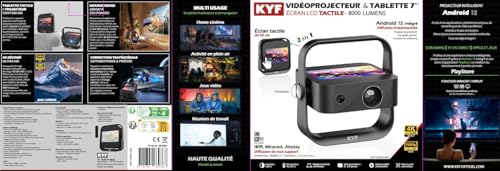 Beamer Ultra HD 4K Android 9 mit 17,8 cm (7 Zoll) KYF Touchscreen, 4K, 6000 Lumen, WLAN 6, Bluetooth 5.1, Autofokus