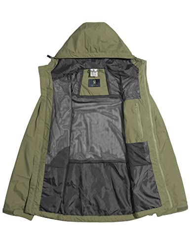 Image of Little Donkey Andy Men's Waterproof Rain Jacket Windproof Light Jacket Outdoor Rain Shell with Hood for Hiking Travel Golf