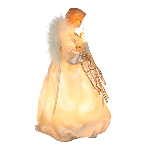 Kurt Adler 10-Light 9-Inch Ivory And Gold Angel Treetop #TOP3