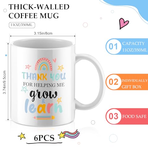 Set de 6 Mugs para Profesores de Cerámica 11 oz Multicolor miniatura 2