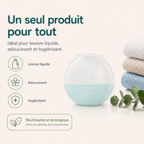 Boule de Dosage Lavage en Machine - Écologique pour Doseur Lessive Savon Liquide et en Poudre, Adoucisseur, Colorants pour Vêtements – vue 4